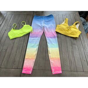 FLEXI LEXI Size Small Lot Bundle of 3 Workout Sports Bras + Leggings